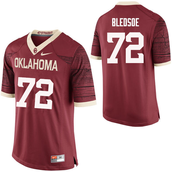 Men Oklahoma Sooners #72 Amani Bledsoe College Football Jerseys Limited-Crimson